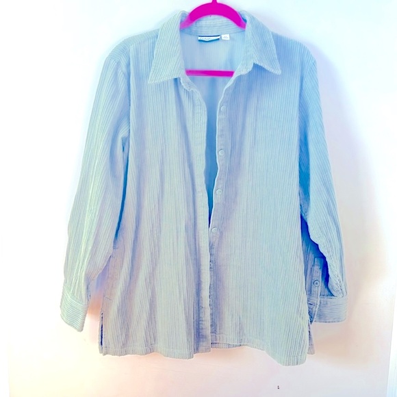 Croft & Barrow Ribbed Button Up Shacket - Picture 2 of 3